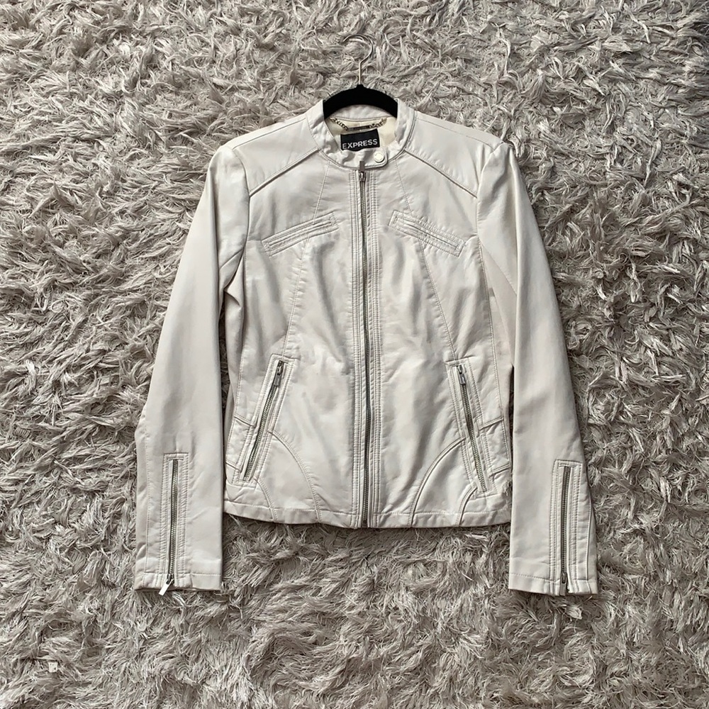 White Express Leather Jacket